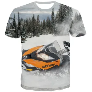 Ski T shirts Men White Shirt Print Movement T-shirts Graphic Snowfield T shirts Funny