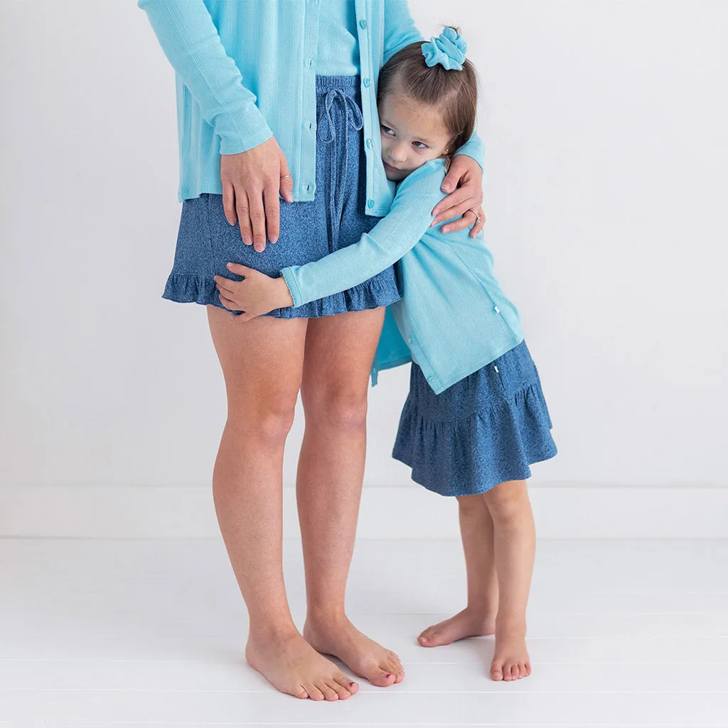 Spring Dusk Blue Pointelle Cardigan