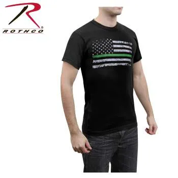 Thin Green Line Distressed Flag T-Shirt