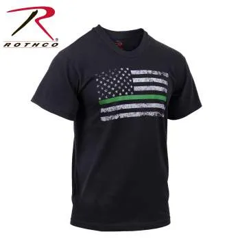 Thin Green Line Distressed Flag T-Shirt