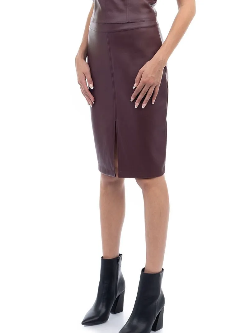 Vegan Leather Pencil Skirt