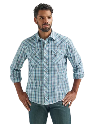 Wrangler Men's Long Sleeve Fashion Western Snap Plaid Shirt