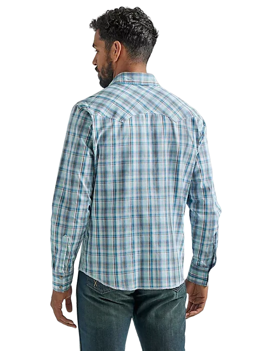 Wrangler Men's Long Sleeve Fashion Western Snap Plaid Shirt