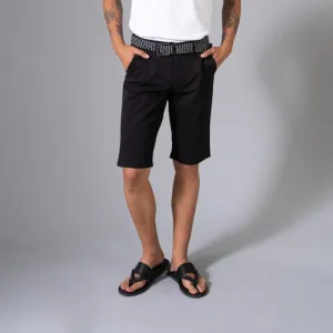 Wrought Iron Black Cotton Lycra Stretch Shorts